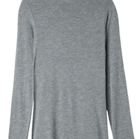 Blusa Manga Comprida Em Cashmere Ultraleve - Cinza
