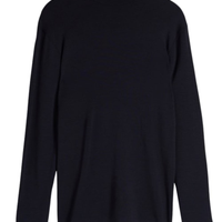 Camiseta De Manga Comprida Em Modal Cashmere Gola Alta - Azul