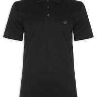 Polo Masculina Manga Curta com Aplique C-Parris Regular fit - Preto