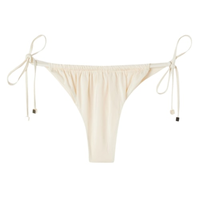 Calcinha De Biquíni Brasileira Com Amarração Shiny Satin - Off-White
