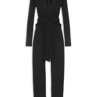 Macacão Feminino Manga Longa Decote Torcido - Preto