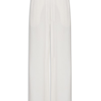 Calça Feminina Pregas Elástico Cintura - Branco