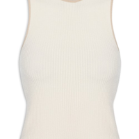 Blusa Feminina Tricot Bicolor - Bege