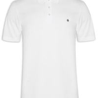 Polo Masculina Manga Curta com Aplique C-Parris Regular fit - Branco