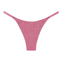 Calcinha De Biquíni Fio Dental Golden Gleam - Rosa