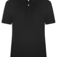 Polo Masculina Básica em Piquet - Preto