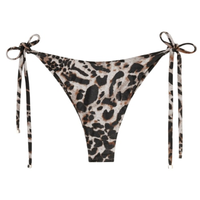 Calcinha De Biquíni Brasileira Com Amarração Elegant Animalier - Marrom