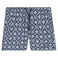 Bermuda De Banho Com Estampa De Azulejos - Azul