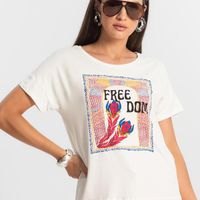 Blusa Feminina Manga Curta - Bege
