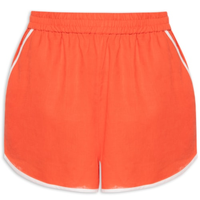 Short Feminino Cós Elástico Viés Contrastante - Vermelho