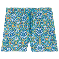 Bermuda De Banho Com Estampa De Azulejos - Azul