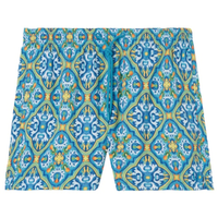 Bermuda De Banho Com Estampa De Azulejos - Azul