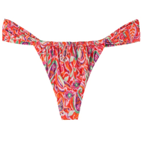 Calcinha De Biquíni Brasileira Vibrant Paisley - Vermelho