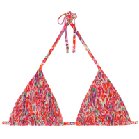 Parte De Cima De Biquíni Cortininha Vibrant Paisley - Vermelho