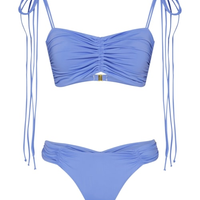 Top biquíni bandeau com lacinhos bio artemis lazuli