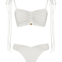 Top biquíni bandeau com lacinhos bio artemis off white