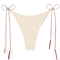 Calcinha De Biquíni Brasileira Com Amarração Cashmere Twist - Off-White