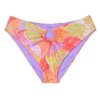 Calcinha De Biquíni Cintura Alta Tropical Pop - Laranja