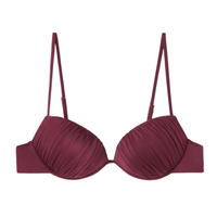 Parte De Cima De Biquíni Push-Up Shiny Satin - Bordô
