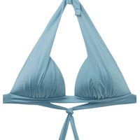 Parte De Cima De Biquíni Triângulo Shiny Satin - Azul