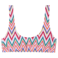 Parte De Cima De Biquíni Top Multicolor Chevron - Rosa