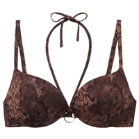 Parte De Cima De Biquíni Push-Up Brown Snake - Marrom