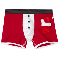 Cueca Boxer Papai Noel Em Algodão Supima - Vermelho
