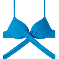 Parte De Cima De Biquíni Push-Up Almofadado Graduado Soft Indonésia - Azul