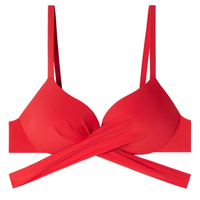 Parte De Cima De Biquíni Push-Up Almofadado Graduado Soft Indonésia - Vermelho