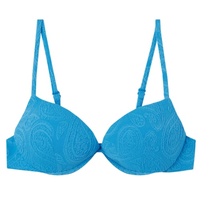 Parte De Cima De Biquíni Push-Up Cashmere Twist - Azul