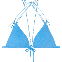 Parte De Cima De Biquíni Triângulo Cashmere Twist - Azul