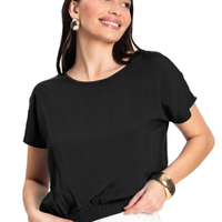 Blusa Feminina Manga Curta - Preto