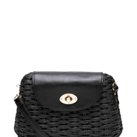 Bolsa Feminina Palha Baguete - Preto