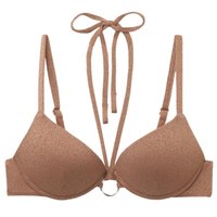 Parte De Cima De Biquíni Push-Up Golden Gleam - Bege