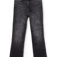 Calça Jeans Cropped Flare - Cinza
