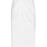 Saia Midi com Transpasse e Franzido - Off White