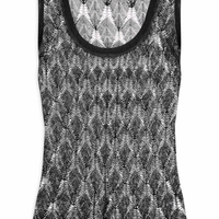 Blusa Feminina Tricot Ponto Rendado - Preto