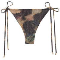 Calcinha De Biquíni Brasileira Com Amarração Sparkling Camouflage - Marrom