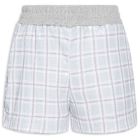 Short Feminino Moletom Xadrez - Cinza