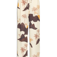 Calça Feminina Cambraia Estampa Corcovado Mix - Bege