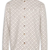 Camisa Masculina Jacquard Barcelona - Bege