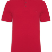 Polo Masculina Regular Fit Tonal Monotype Em Algodão - Vermelho