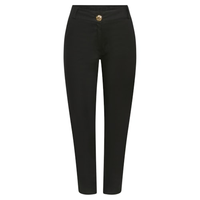 Calça ciclos linho cigarrete preta