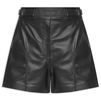 Short Feminino Lupita II Couro - Preto