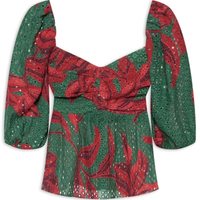 Blusa Feminina Laise Estampa Botânico - Verde