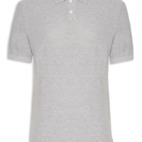 Polo Masculina Classic Fit Tricot - Cinza