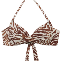 Parte De Cima De Biquíni Triângulo Brown Zebra - Marrom