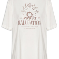 Camiseta Feminina Silk Salutation - Branco