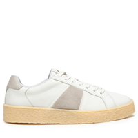 Tênis Masculino Em Camurça Com Detalhes De Couro - Off White