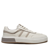Tênis Masculino Em Couro Com Detalhes - Off White